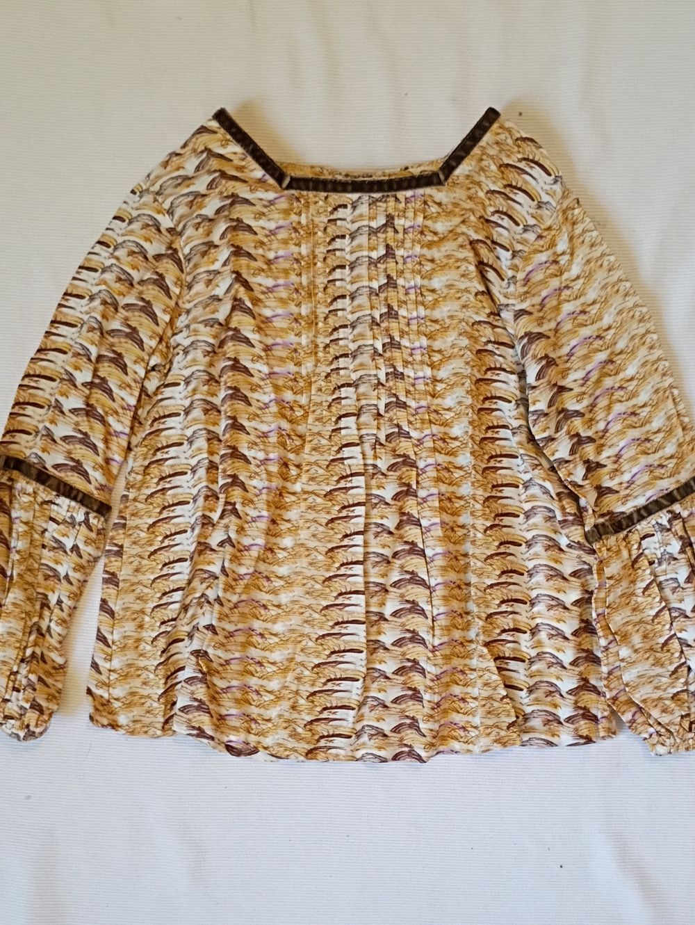 Neck & Neck Girls Blouse With Puffed Sleeves